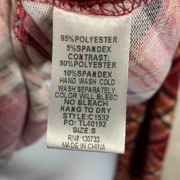 Umgee plaid turtle neck top with bell sleeves. Sm - Picture 5 of 6